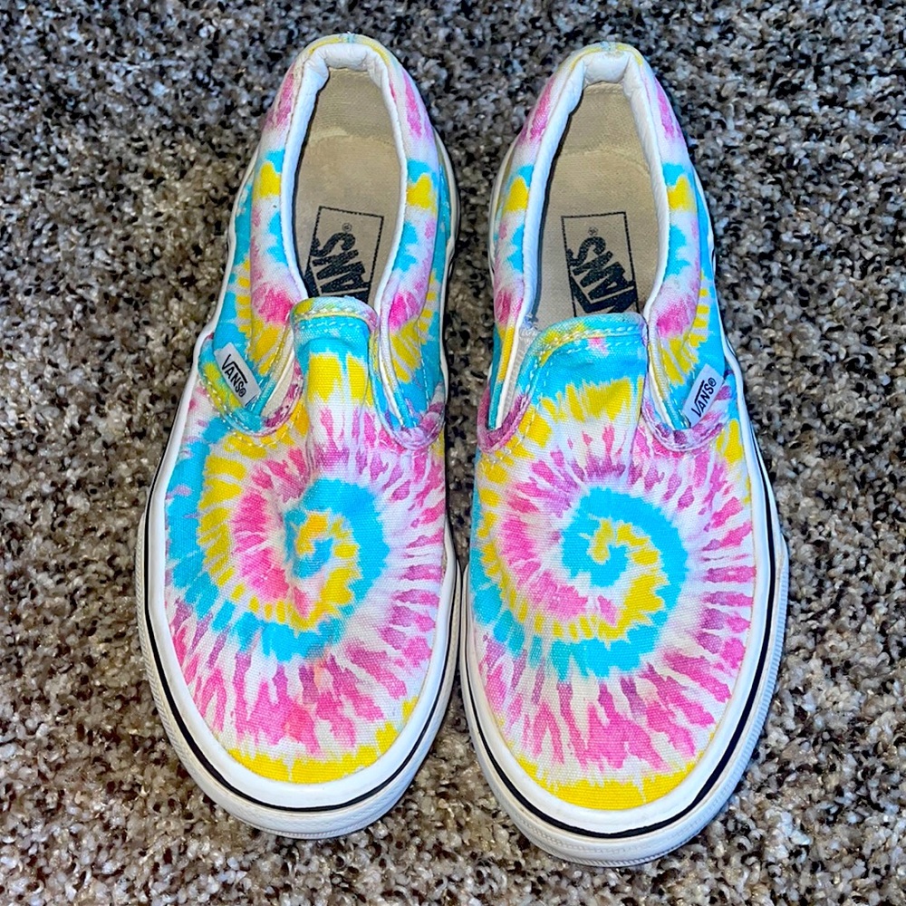 Girls Rainbow Tye Dye Vans Size 1
